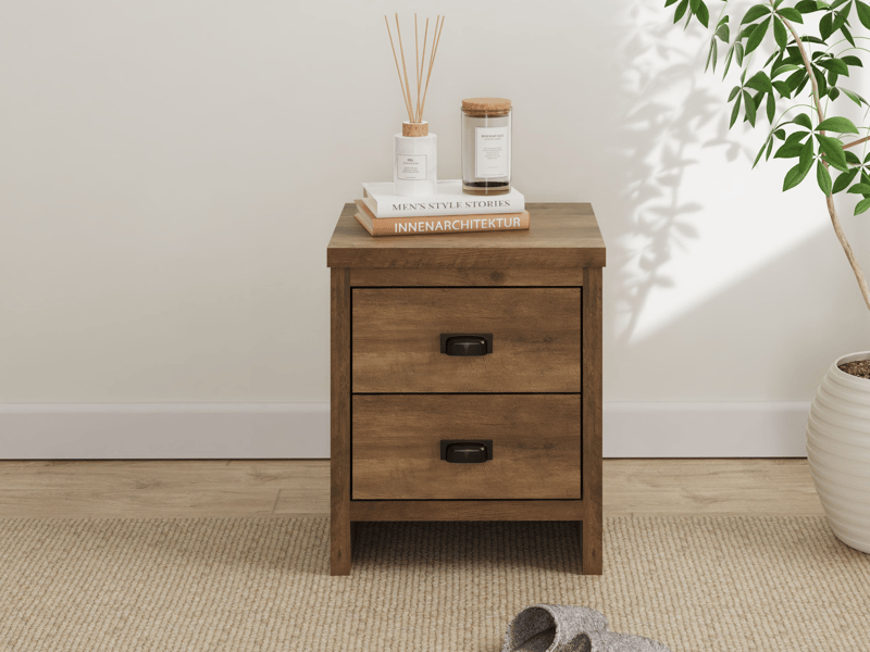 Boston 2 Drawer Bedside Table - image 1