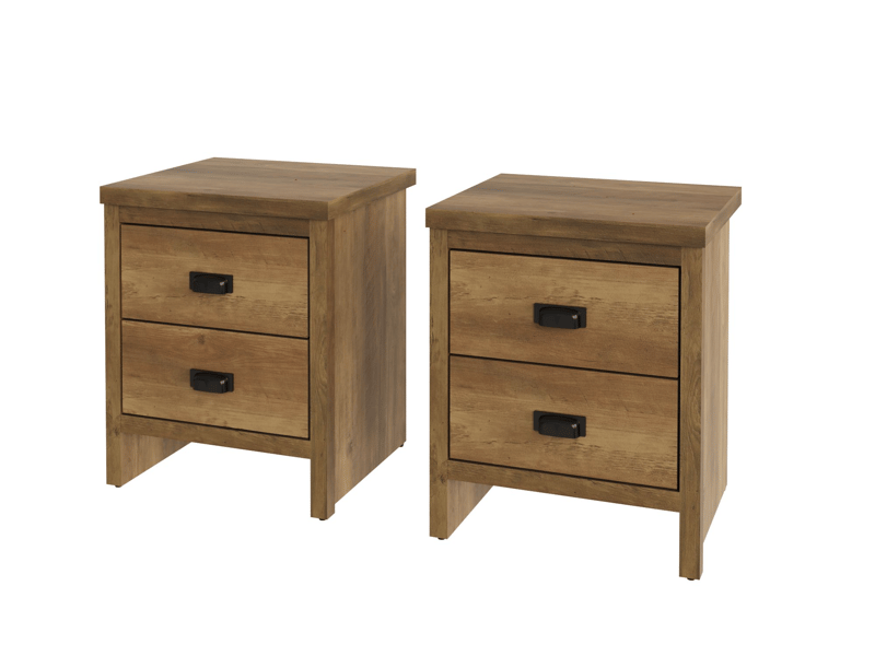 Boston 2 Drawer Bedside Table Pair - image 2