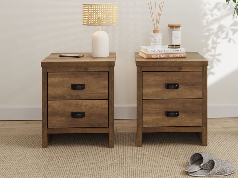 Boston 2 Drawer Bedside Table Pair - image 1