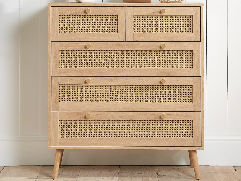 Croxley 5 Drawer Rattan Chest - image 1