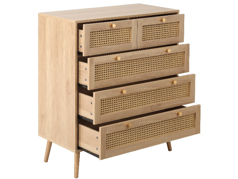 Croxley 5 Drawer Rattan Chest - image 4