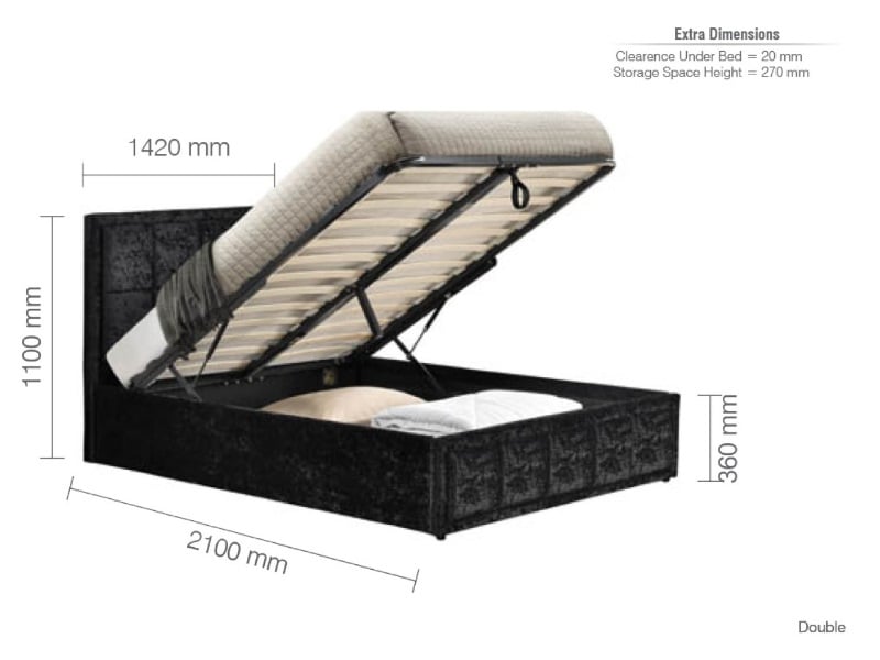 Hannover Fabric Ottoman Bed - image 8