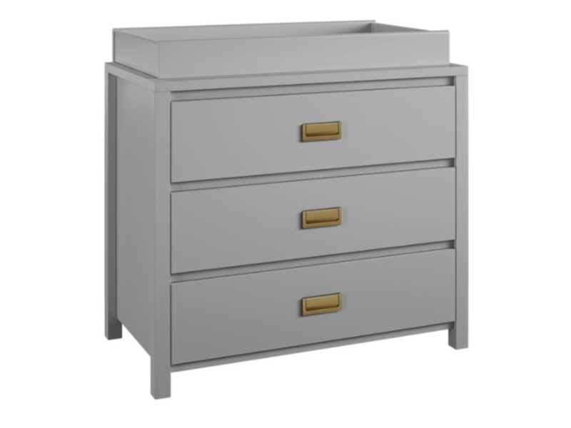 Haven 3DRW Dresser Grey and Gold with Topper - image 1