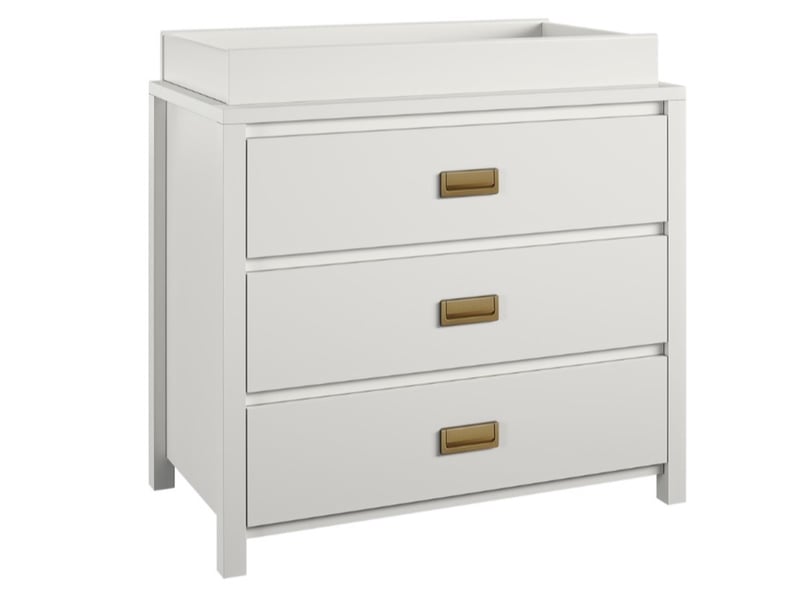 Haven 3DRW Dresser White and Gold with Topper - image 1