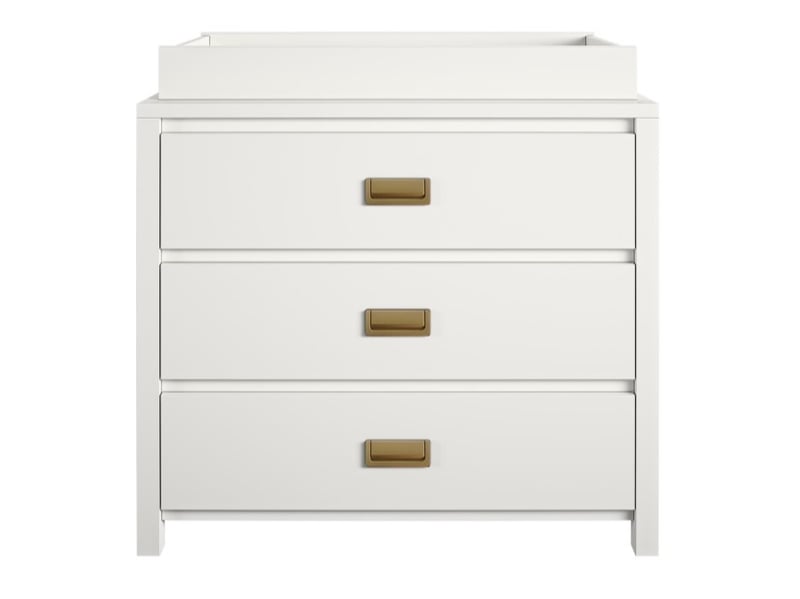 Haven 3DRW Dresser White and Gold with Topper - image 2