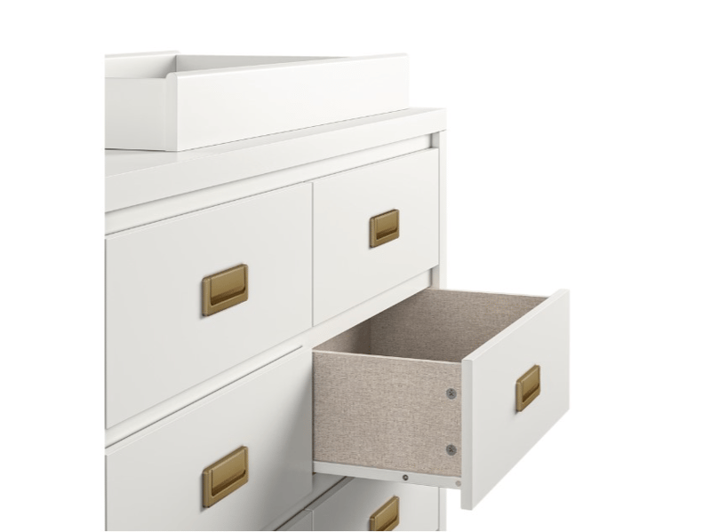 Haven 6DRW Dresser White and Gold with Topper - image 5