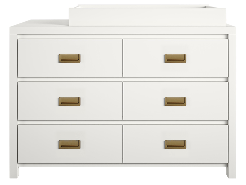 Haven 6DRW Dresser White and Gold with Topper - image 2