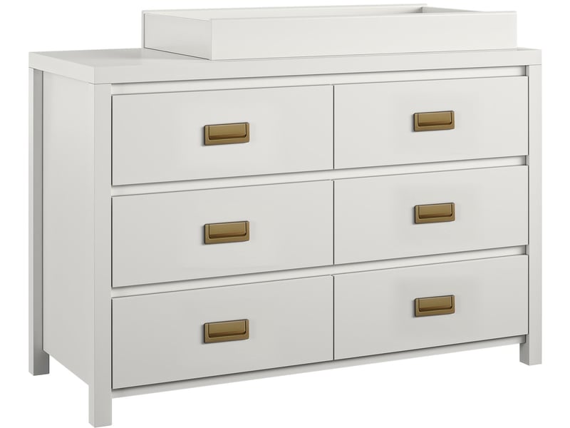 Haven 6DRW Dresser White and Gold with Topper - image 1