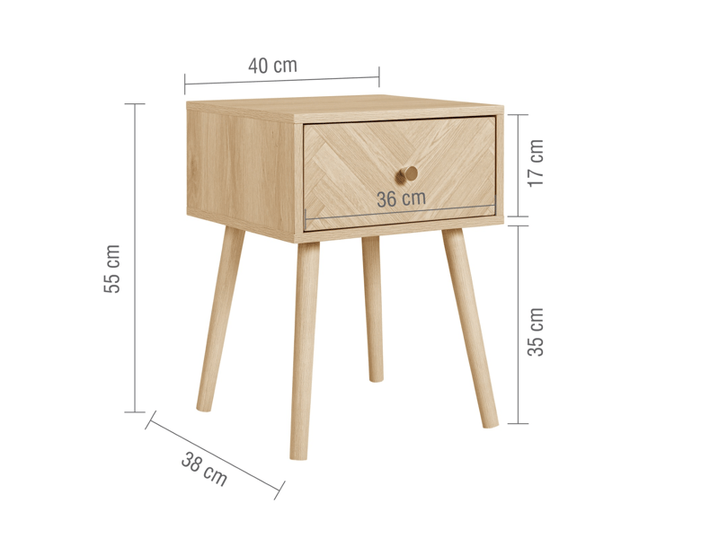 Herringford 1 Drawer Bedside - image 9