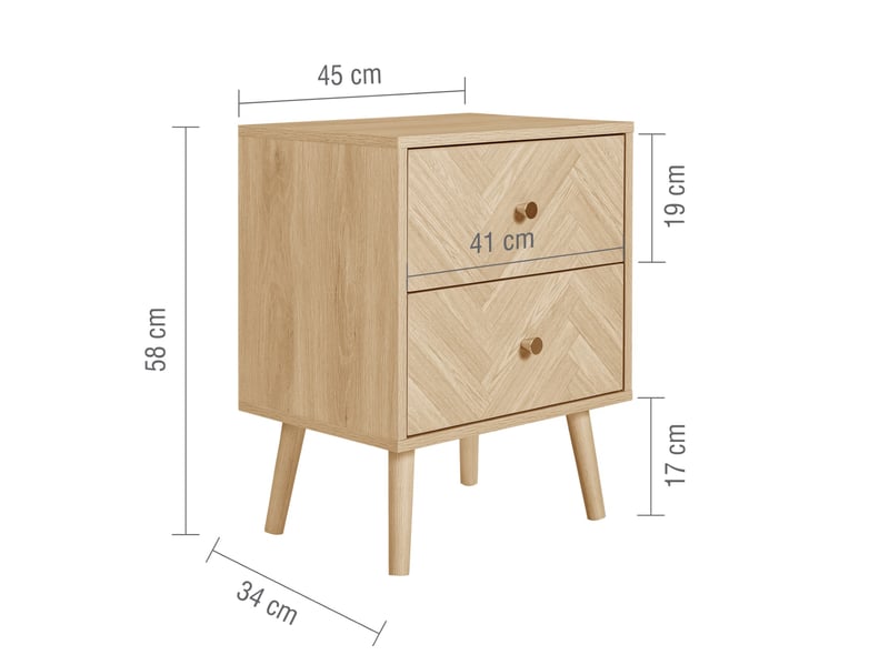 Herringford 2 Drawer Bedside - image 9