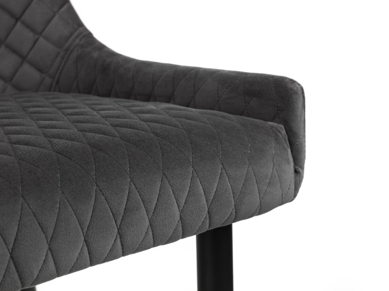 Luxe Velvet Dining Chair Grey (Pair) - image 4